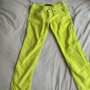 Juicy Couture Girls Corduroy Skinny Pants – Size 6 – Neon Yellow
